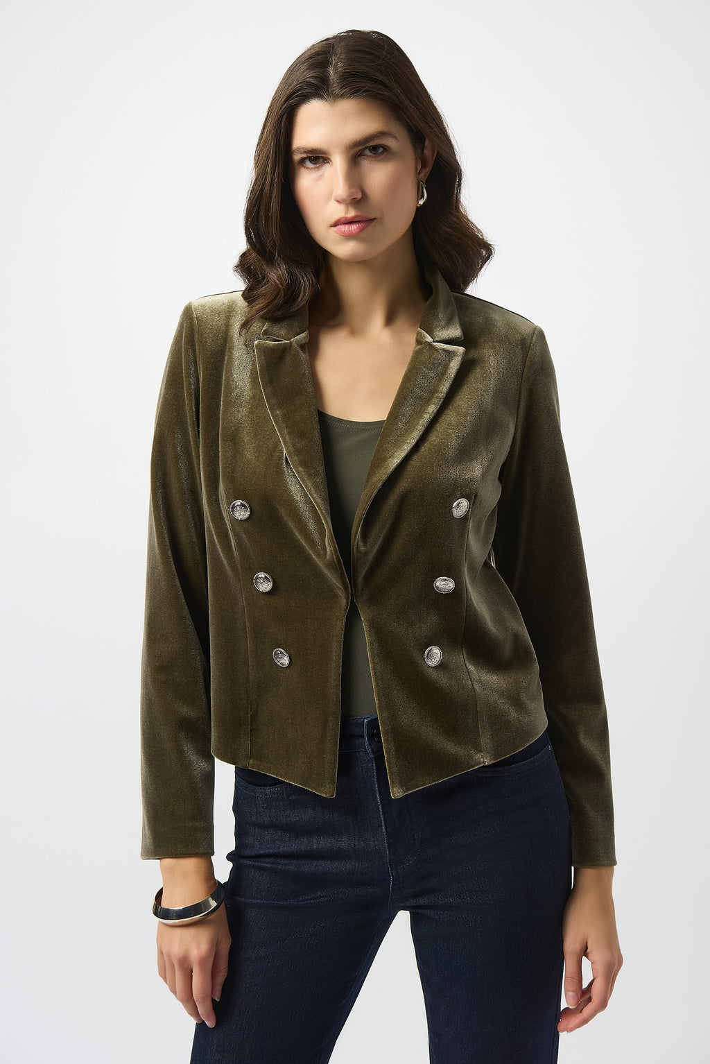 KADOU BOUTIQUE Velvet Knit Fitted Blazer - 253193-4768 — main product shot
