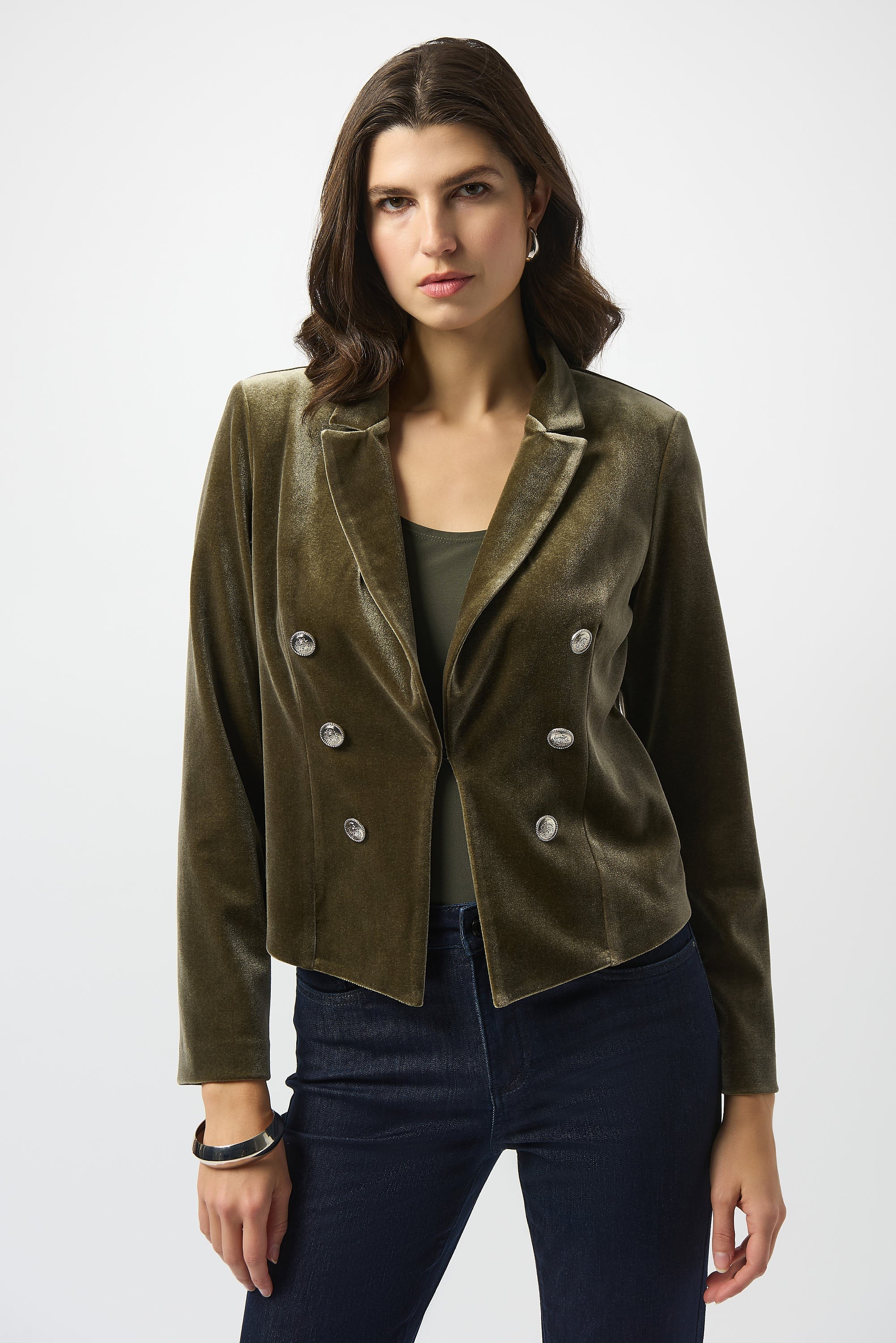 KADOU BOUTIQUE Velvet Knit Fitted Blazer - 253193-4768 — main product shot