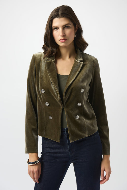 KADOU BOUTIQUE Velvet Knit Fitted Blazer - 253193-4768 — main product shot