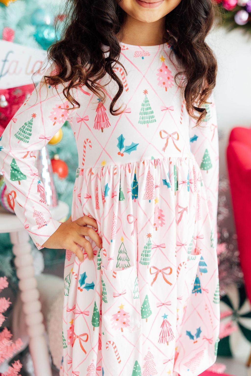 Mila & Rose ® Very Merry L/S Pocket Twirl Dress — main product shot