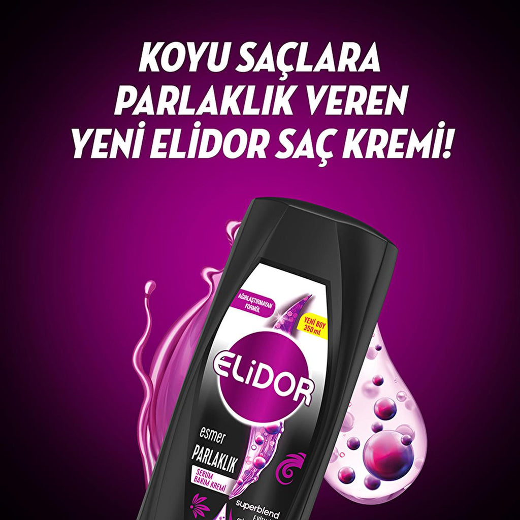 Elidor Hair Serum for Dark Hair - Nourishing Leave-in Conditioner with Chia Seed Oil, Vitamin E & Keratin for Shine Enhancement