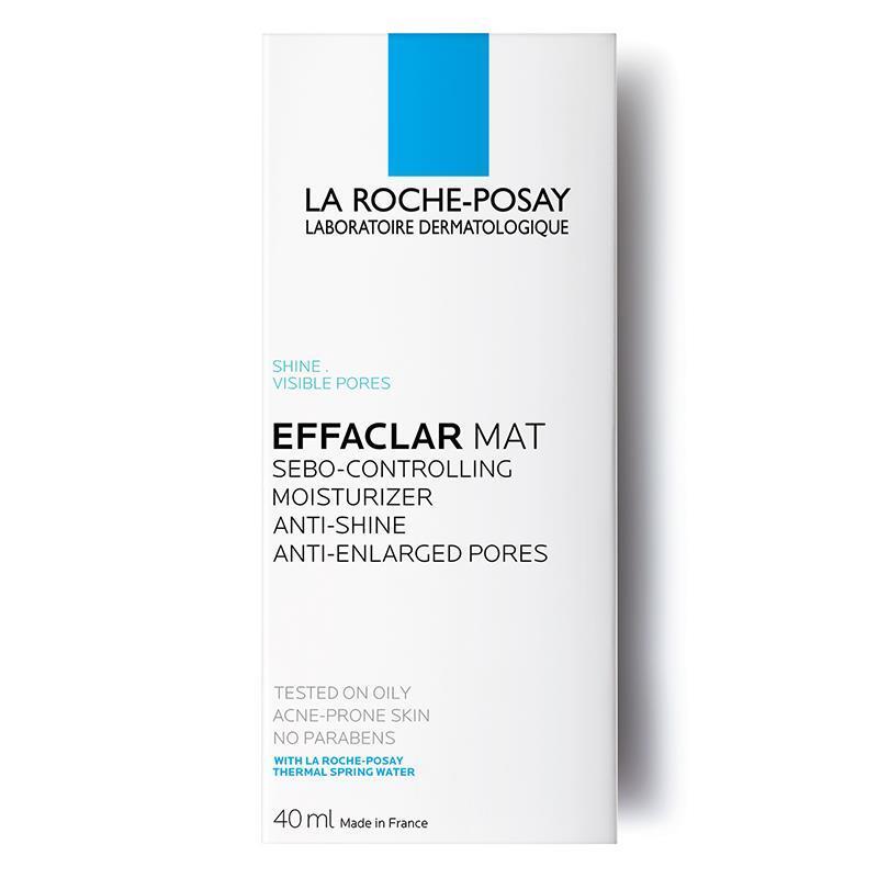 La Roche Posay Effaclar Mat Anti-Shine Moisturizer for Oily Skin - Mattifying, Hydrating, Minimizes Pores - 40ml