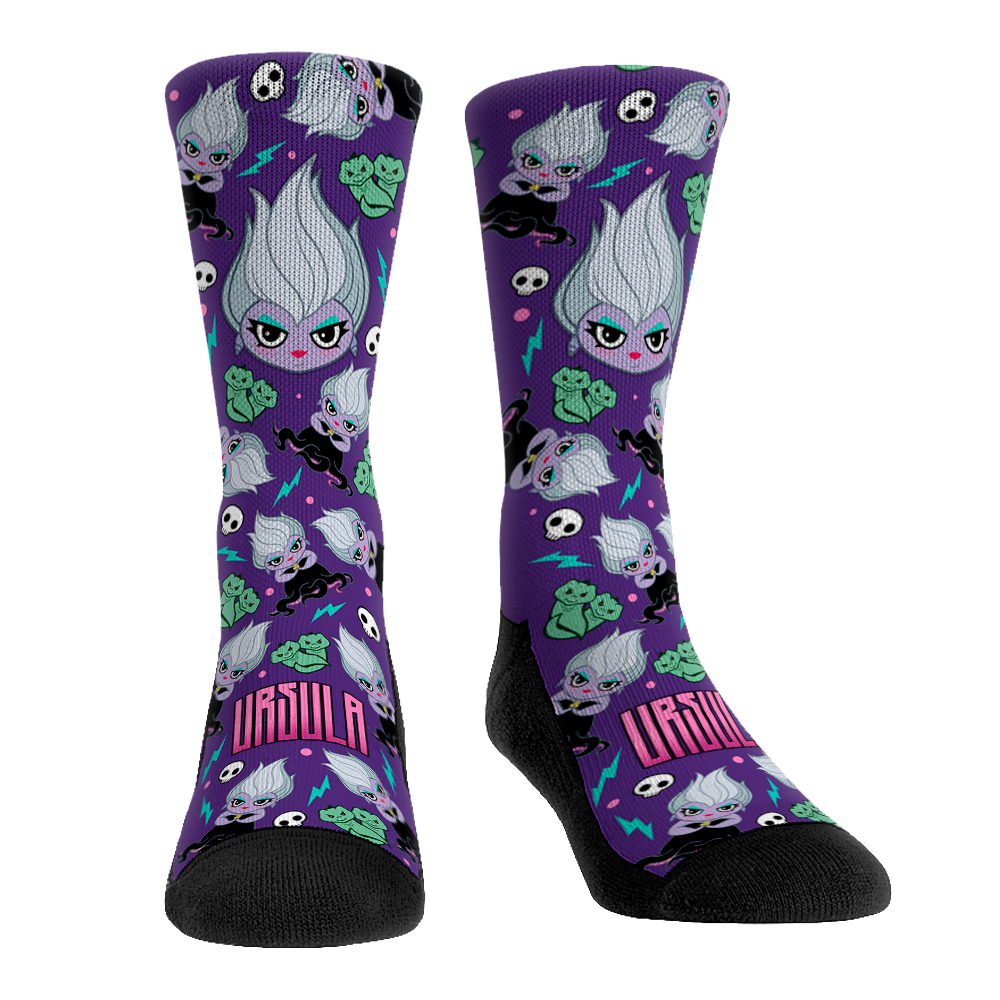 Rock 'Em Socks Rock 'Em Socks Disney Villains - Ursula  - Chibi All-Over — main product shot