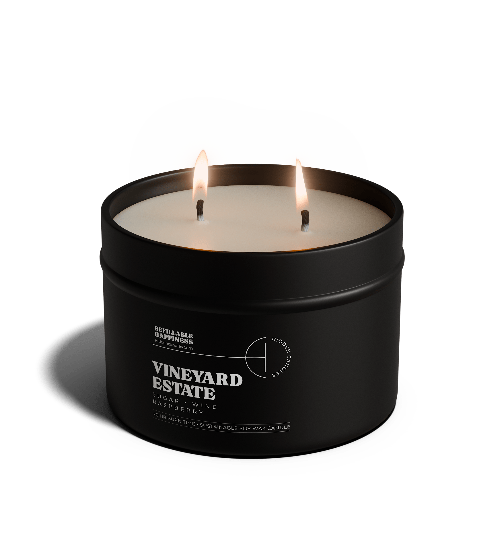 Vineyard Estate Candle 10.6 oz – Red Wine, Raspberry & Vanilla Sugar – Hidden Candles