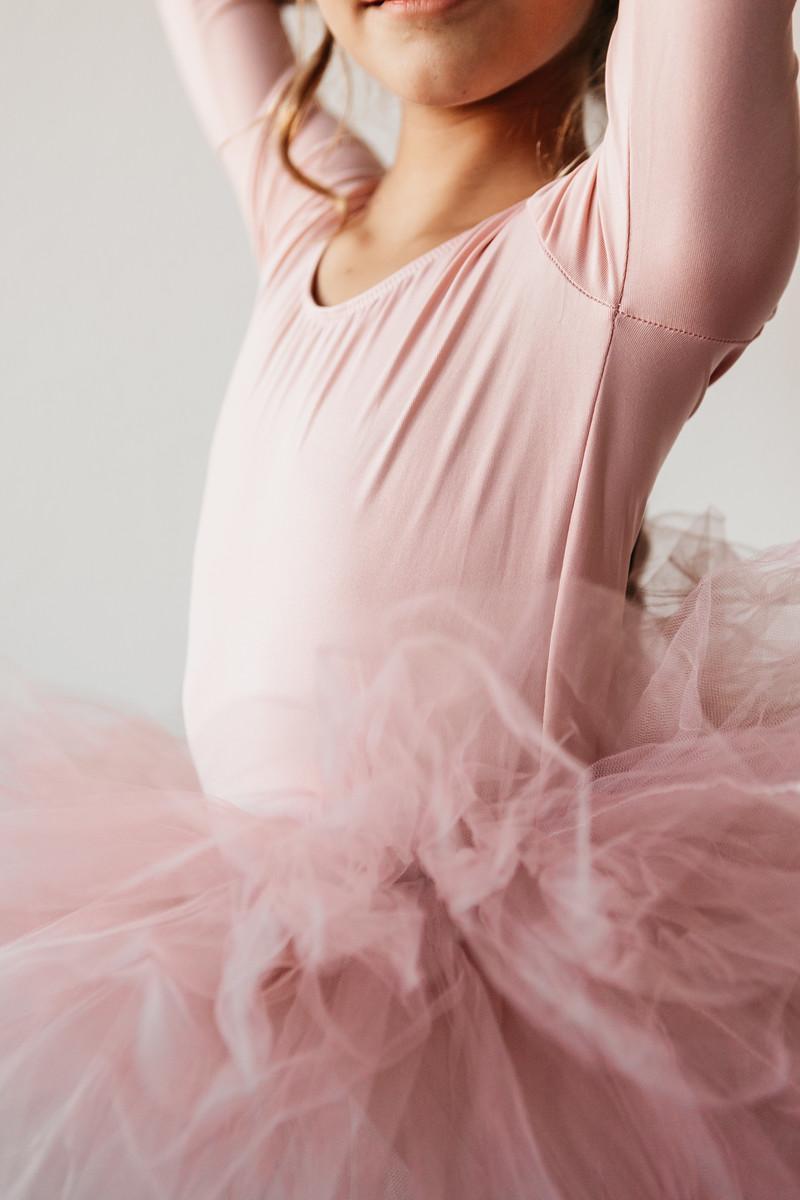 Mila & Rose ® Vintage Pink 3/4 Tutu Leotard — back view