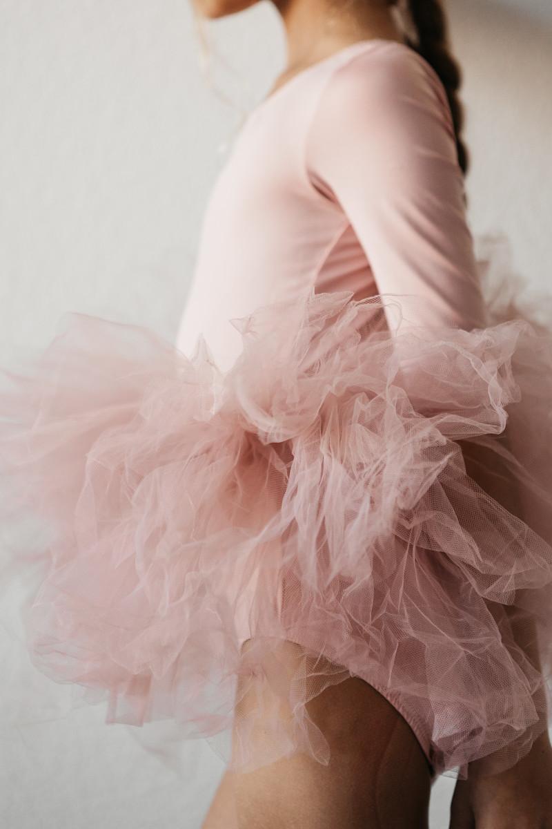 Mila & Rose ® Vintage Pink 3/4 Tutu Leotard — alternative angle