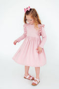 Mila & Rose ® Vintage Pink L/S Ruffle Twirl Dress — main product shot