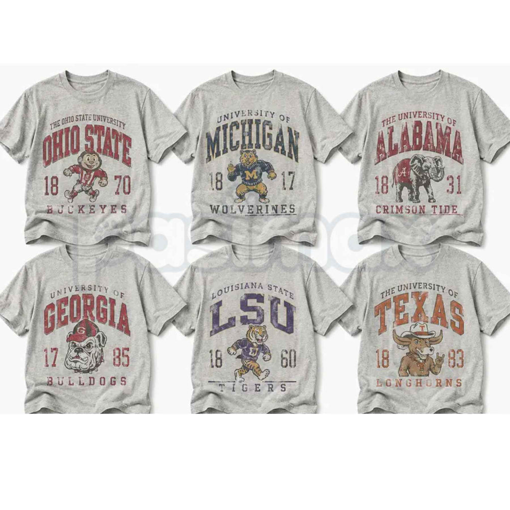 Vintage All Team Football Mascot T-Shirt – Retro College Team Graphic Tee, Classic Gridiron Game Day Unisex Cotton Shirt
