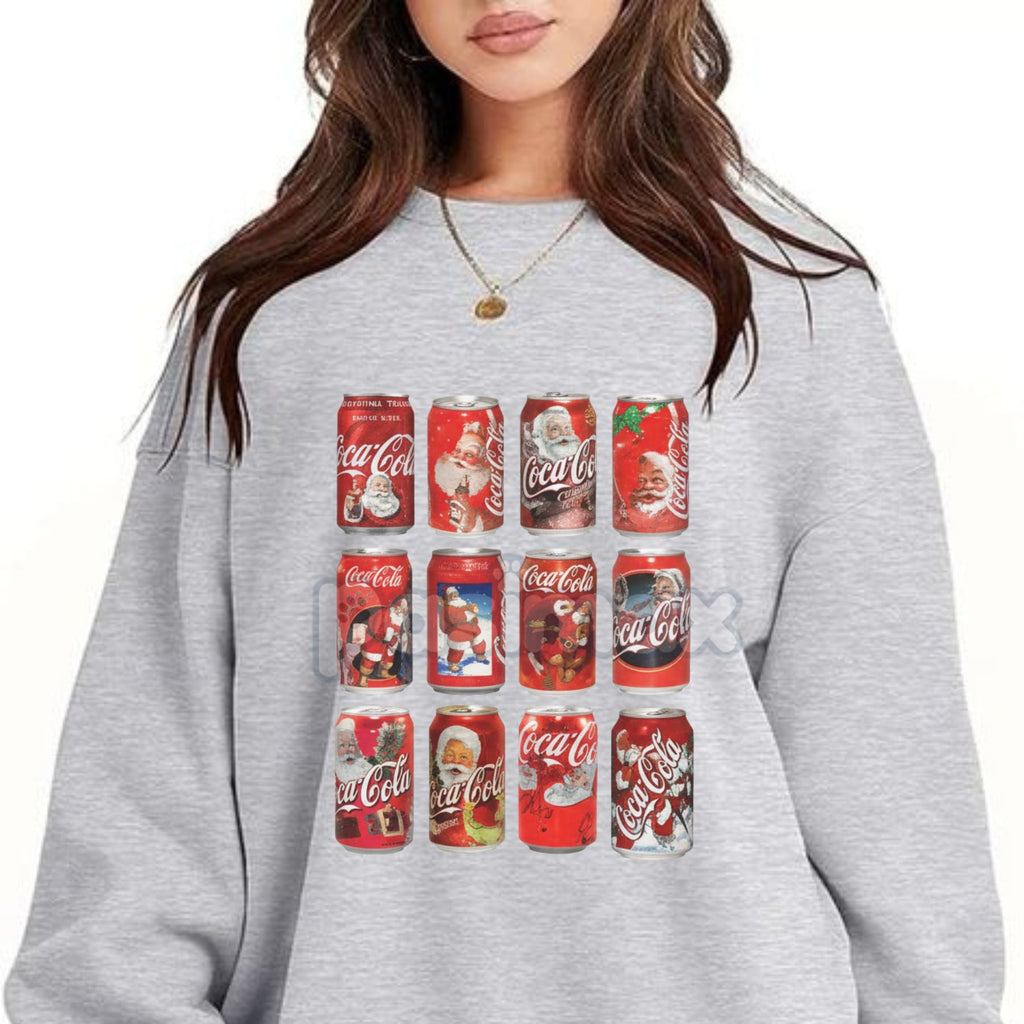 Pasimax Vintage Coke Santa Cans Christmas Sweatshirt — main product shot