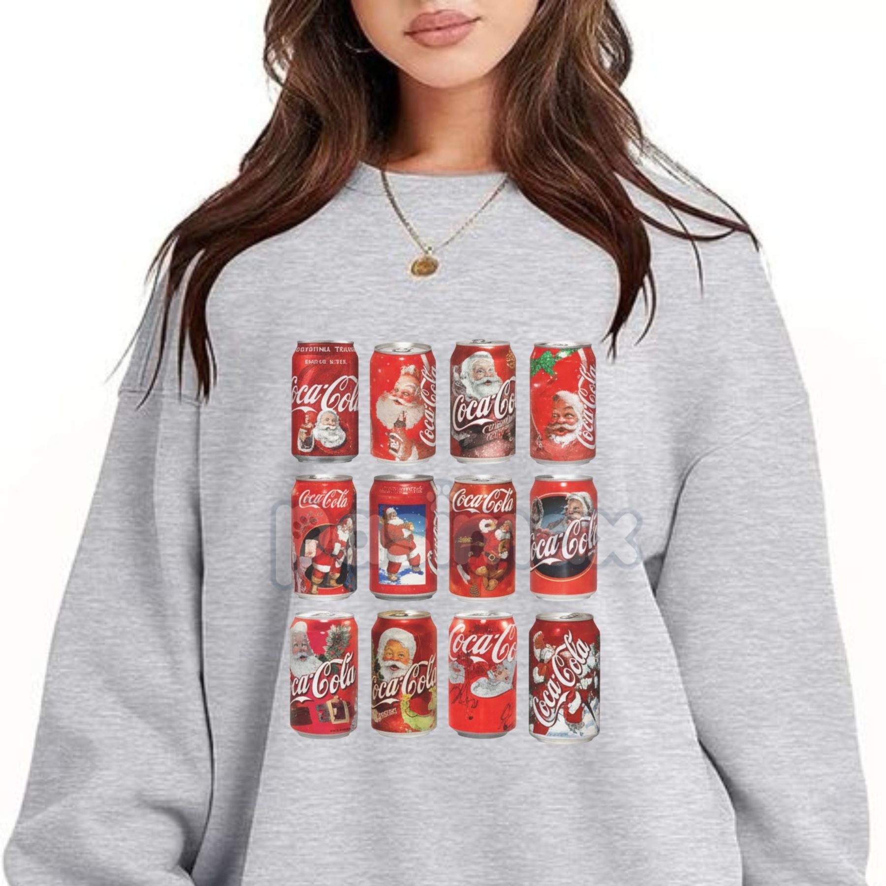 Pasimax Vintage Coke Santa Cans Christmas Sweatshirt — main product shot