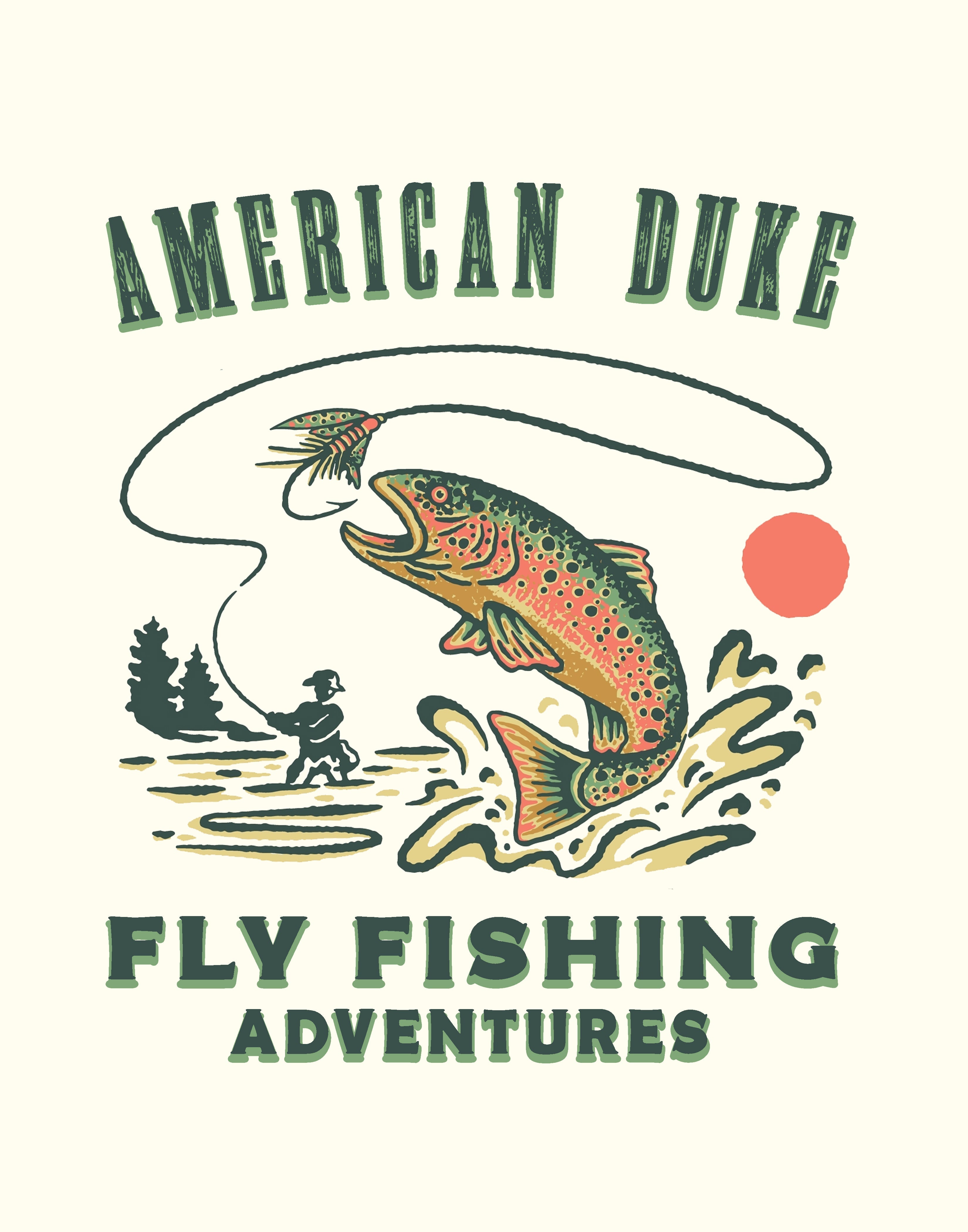 American Duke Apparel Company Fly Fishing Adventures T-Shirt — construction detail