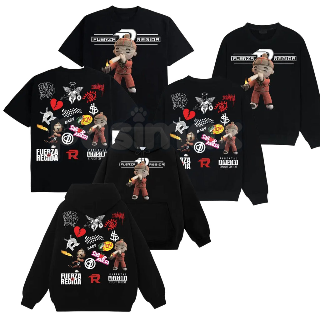 Pasimax Vintage Fuerza Regida All Top Song Album #178 – Retro Graphic T-Shirt, Sweatshirt & Hoodie — main product shot