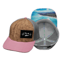 The Heartbeat Brand Virgin Islands Baseball Hat — Cork Pink / Gray — main product shot
