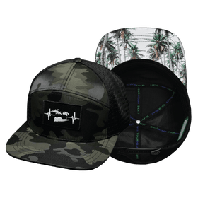Virgin Islands Flat Bill Hat — Green Camo / Black