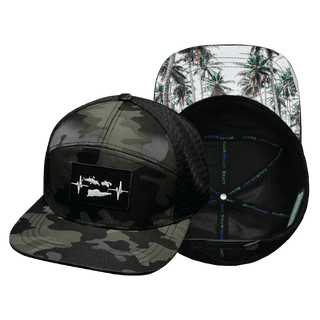 Virgin Islands Flat Bill Hat — Green Camo / Black