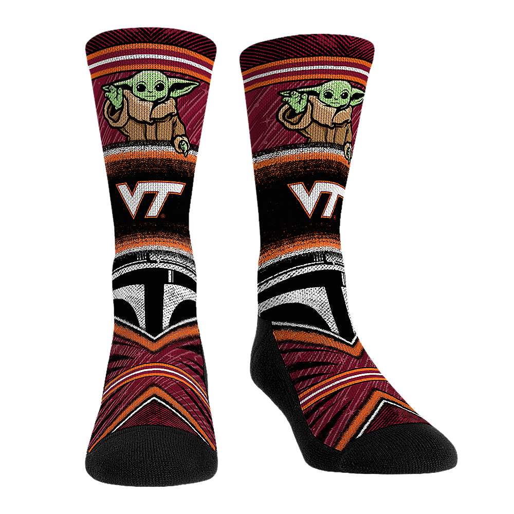 Rock 'Em Socks Virginia Tech Hokies - Star Wars  - Grogu Intergalactic Fan — main product shot
