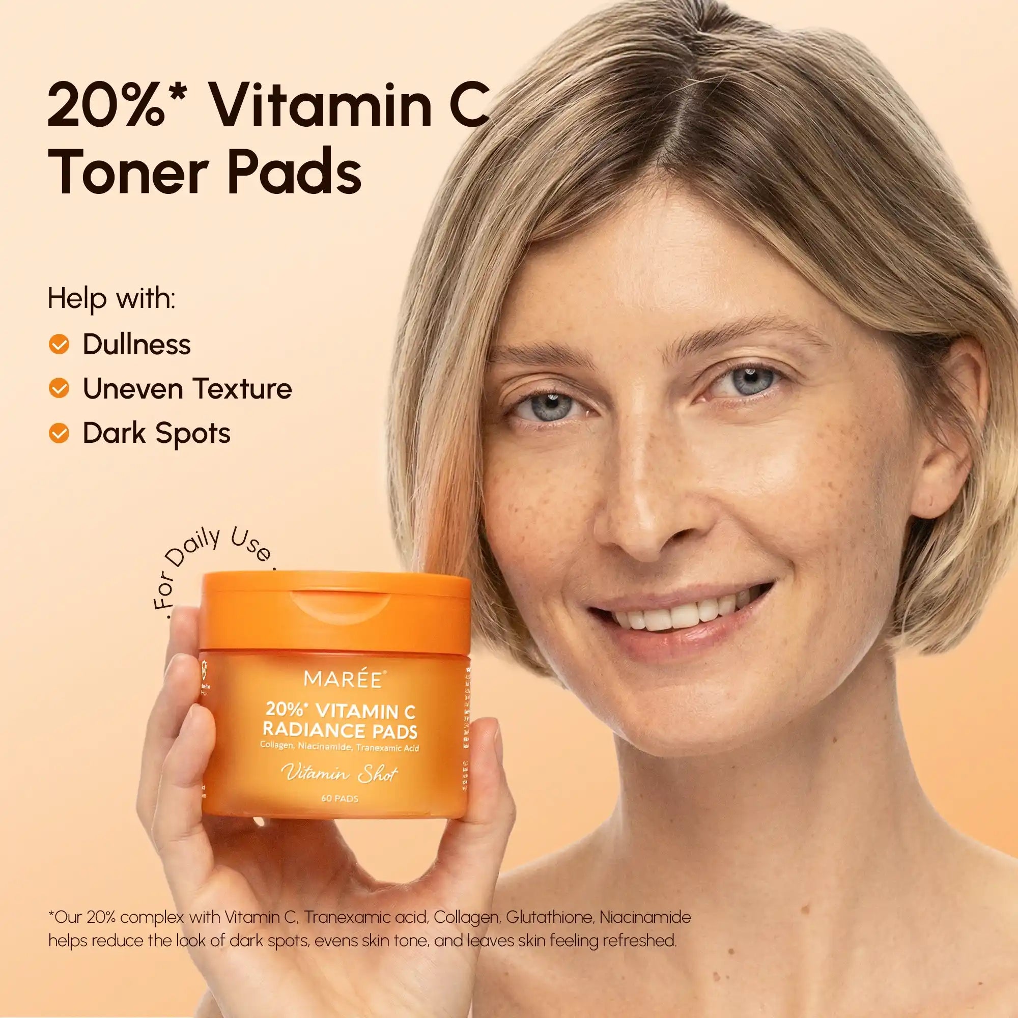 Maree Vitamin C Radiance Pads — detail close-up