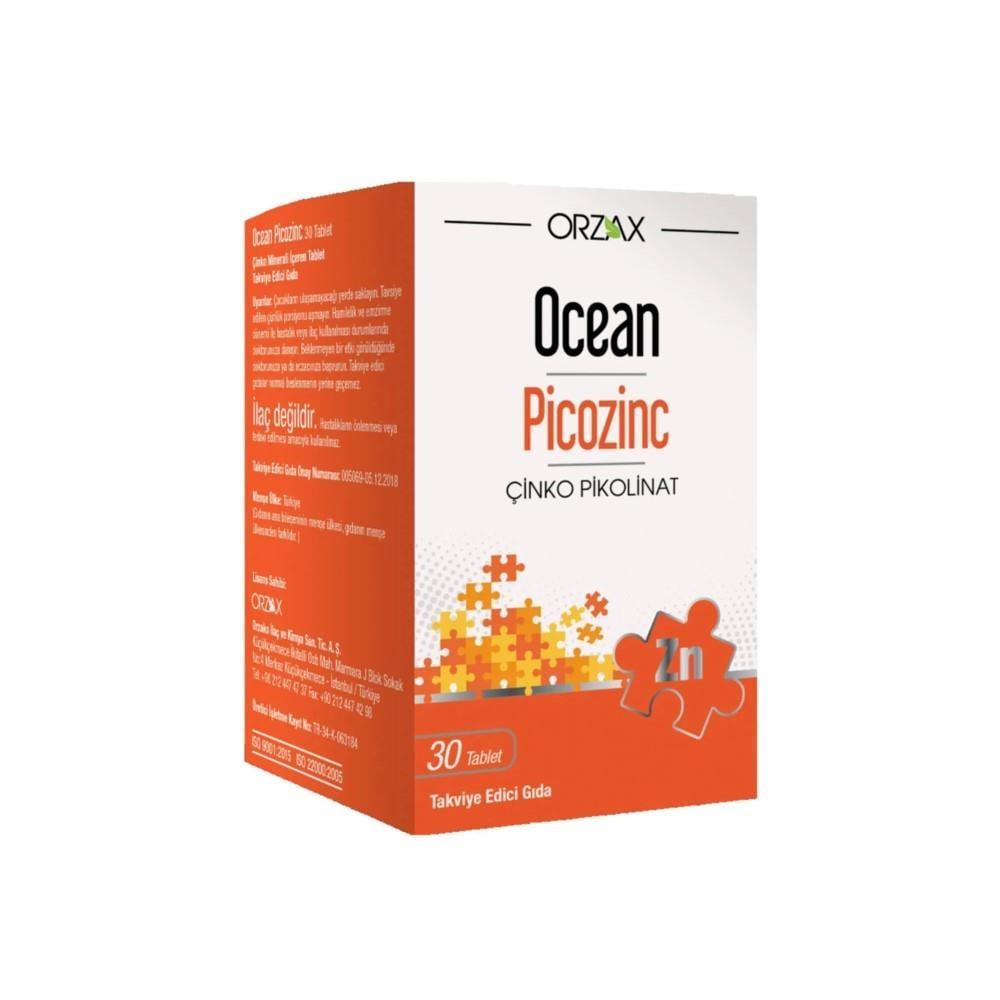 Ocean Picozinc Zinc Supplement Tablets - 30 Count, 15mg Zinc per Tablet for Immune System Support