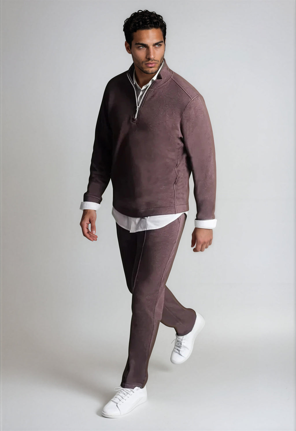 Voey Quarter Zip Sweatshirt - Espresso