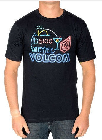 Volcom Tee Five Oclock Somewhere - Black by Skates USA