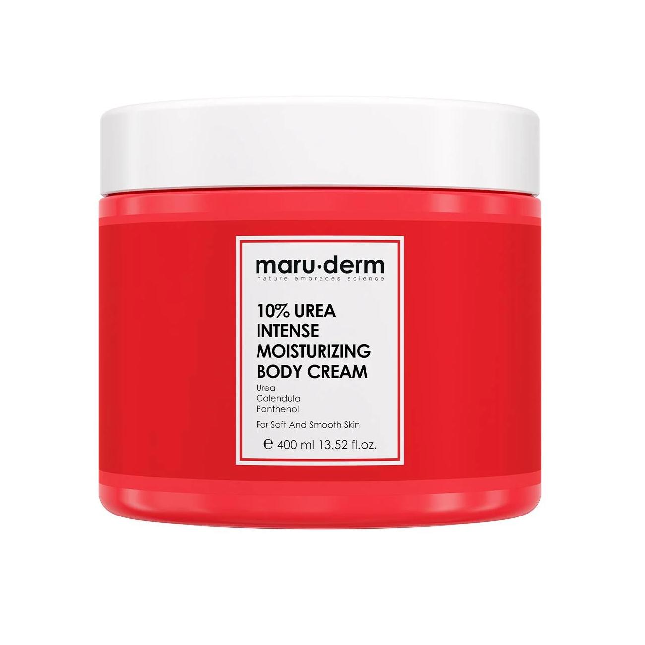 Maruderm 10% Urea Moisturizing Body Cream:  Deep Hydration, Smooths Dry Skin & Reduces Strawberry Legs - 400ml