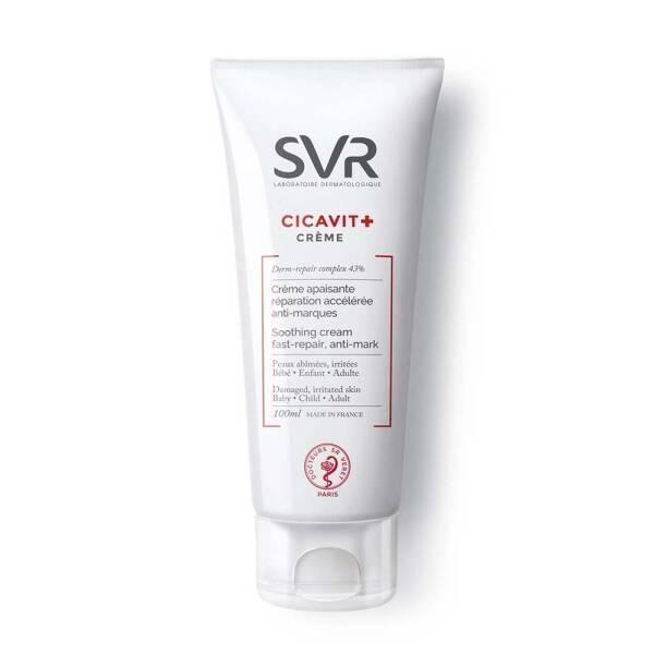SVR Cicavit+ Creme 100ml - Soothing Moisturizing Cream for Irritated Skin, Non-Greasy, Suitable for Babies, Children, and Adults