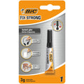 BIC Fix Strong Super Glue Adhesive - Instant Bonding for Plastic, Porcelain & Wood - 3g Tube