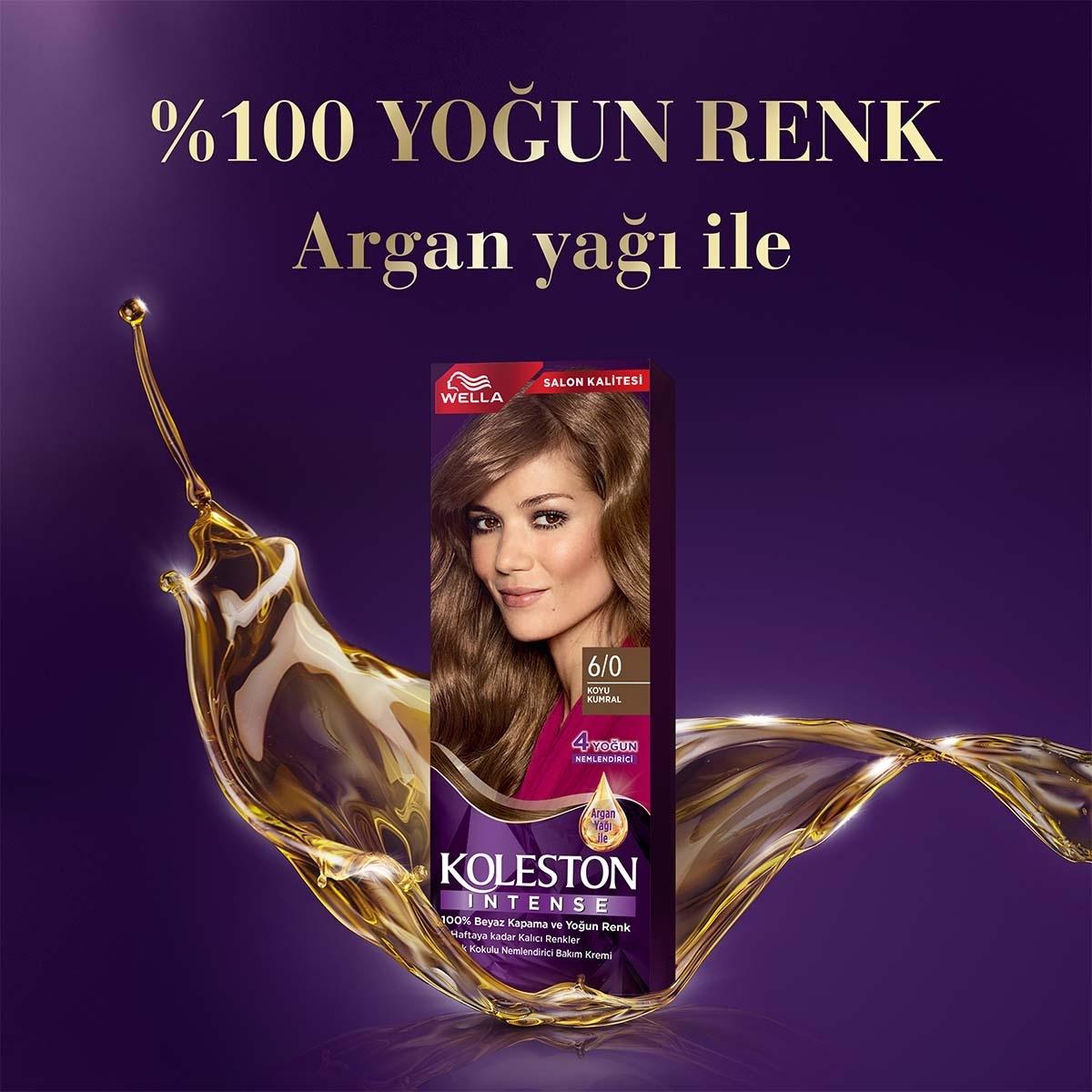Wella Koleston Intense 6/0 Dark Ash Blonde Hair Dye: 100% Gray Coverage, Long Lasting Color, Argan Oil & Complete Kit