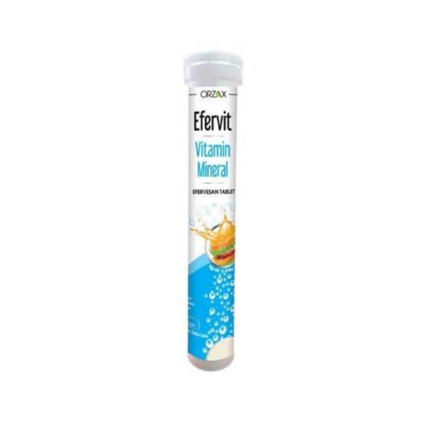 Orzax Efervit Vitamin and Mineral Supplement - 20 Effervescent Tablets for Nutritional Support