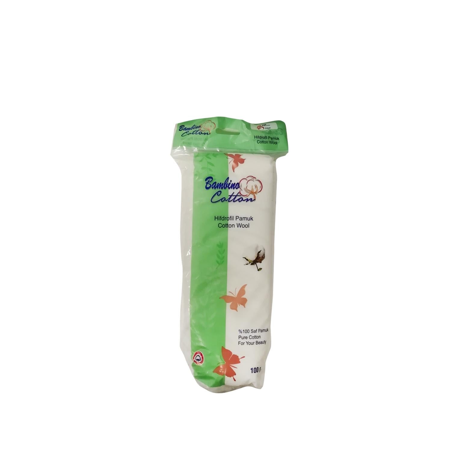 Bambino 100g Hydrophilic Cotton Wool for Baby Care - Natural, Absorbent, and Gentle on Skin
