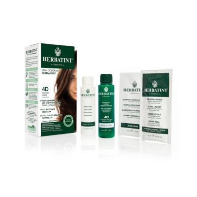 Herbatint 4D Golden Chestnut Hair Dye: Ammonia & Paraben-Free Herbal Color for Sensitive Scalp, Permanent DIY Color - Cruelty-Free