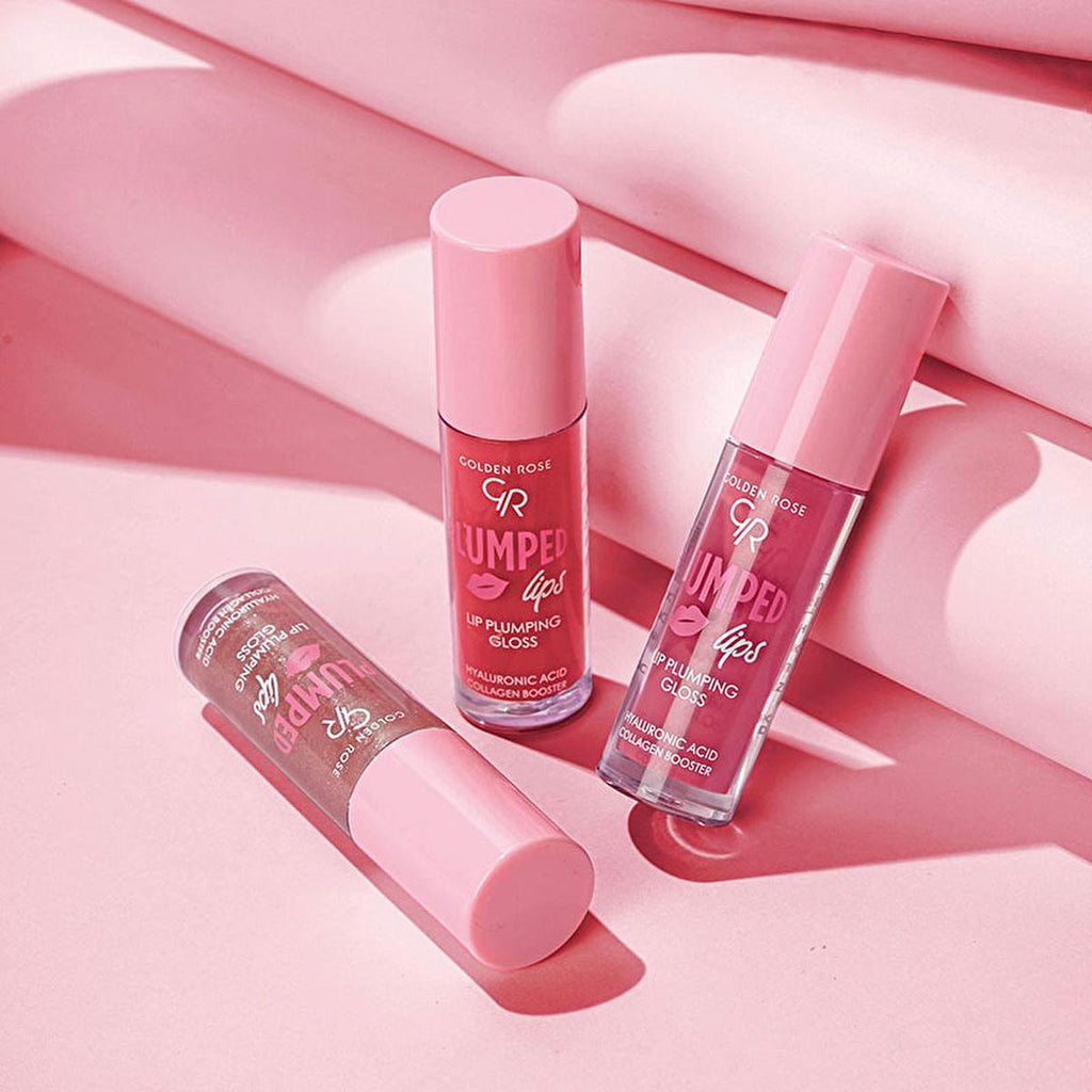 Golden Rose Lip Plumping Gloss No:206 - Hydrating, Non-Sticky, Plumps Lips with Hyaluronic Acid & Ginger Oil