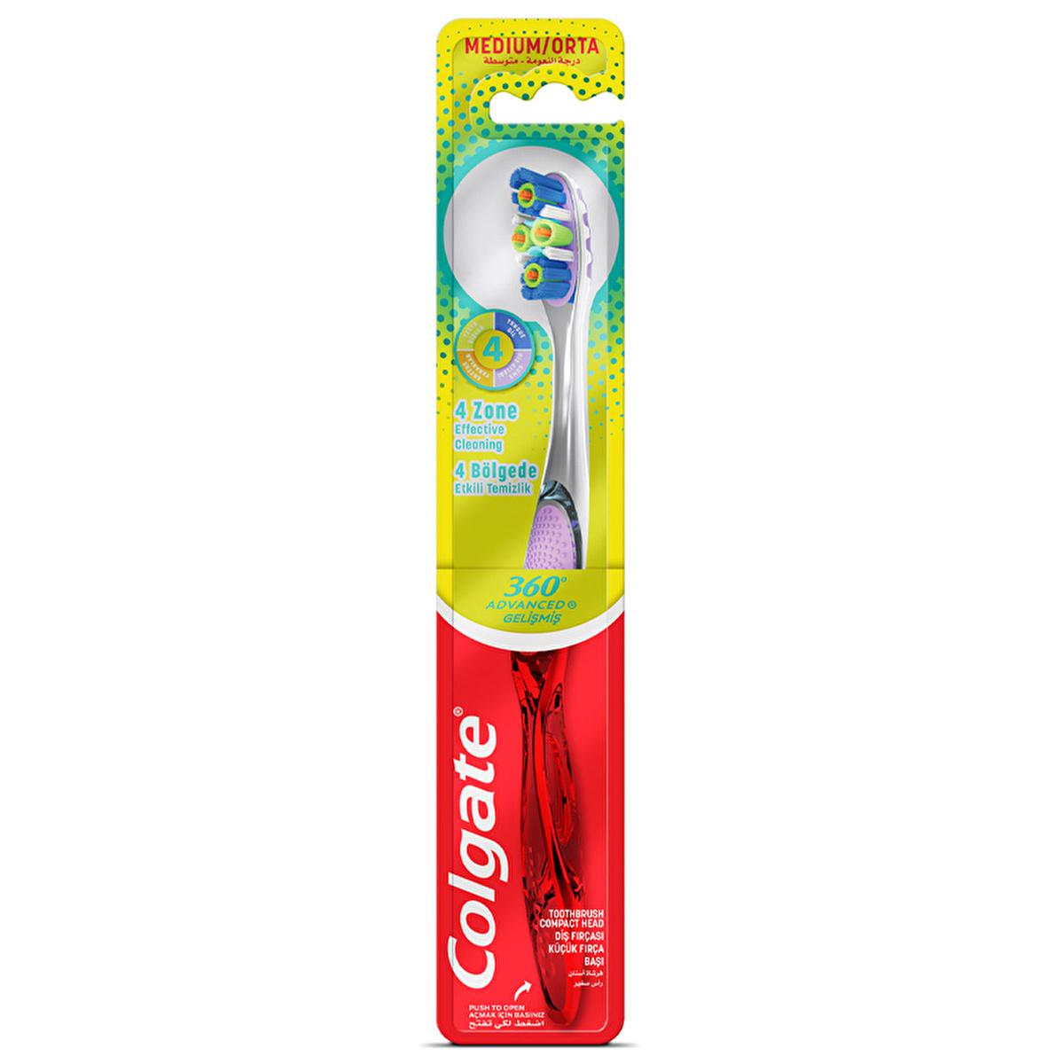 Colgate 360 Advanced Manual Toothbrush: Dentist Recommended Plaque Removal, Tongue & Cheek Cleaner for Superior Oral Hygiene