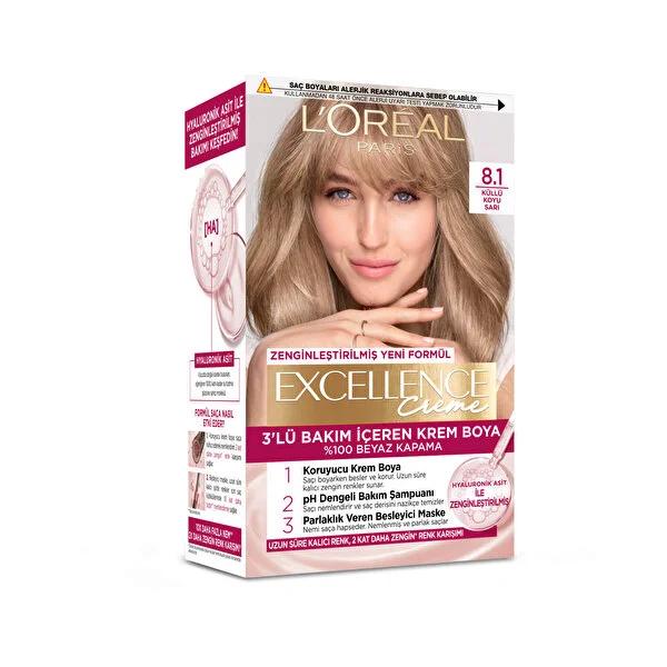 L'OrŽal Paris Excellence Creme Hair Dye - Nourishing Hyaluronic Acid Formula for Long-Lasting Rich Color