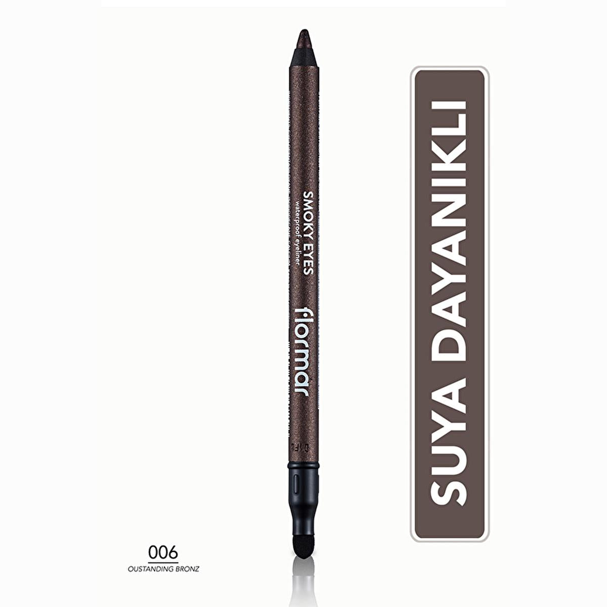 Flormar Smoky Eyes Bronze Eyeliner Pencil: Waterproof, Smudge-Proof, Long Lasting, & Highly Pigmented for Effortless Smoky Eyes