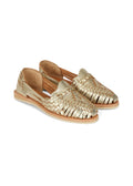 LOLA Y TULA Gold Leather Huarache — main product shot