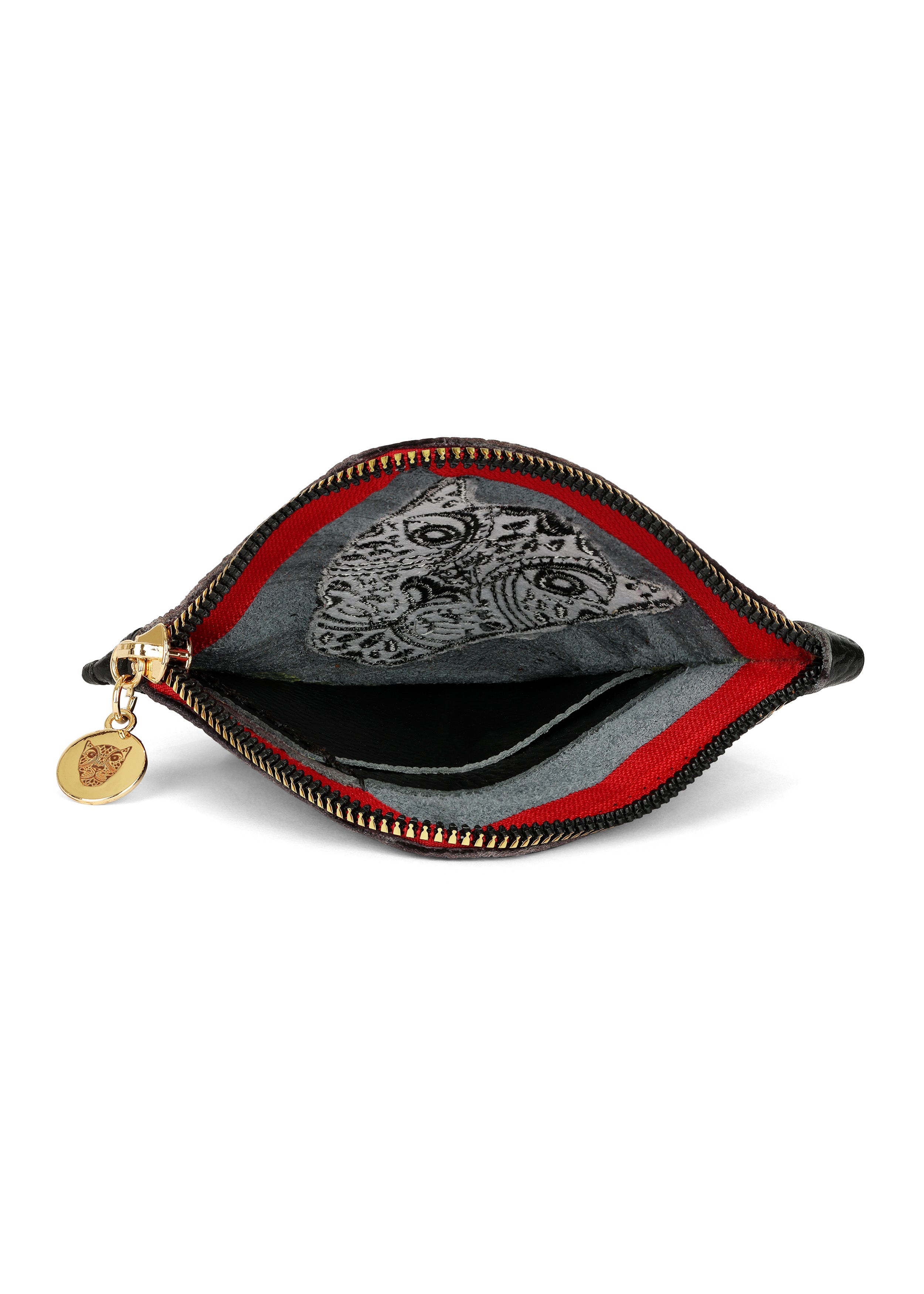 LOLA Y TULA Jaguar Embroidered Zip Around Wallet Black — lifestyle context