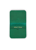 LOLA Y TULA Leather Cardholder Wallet Emerald — main product shot