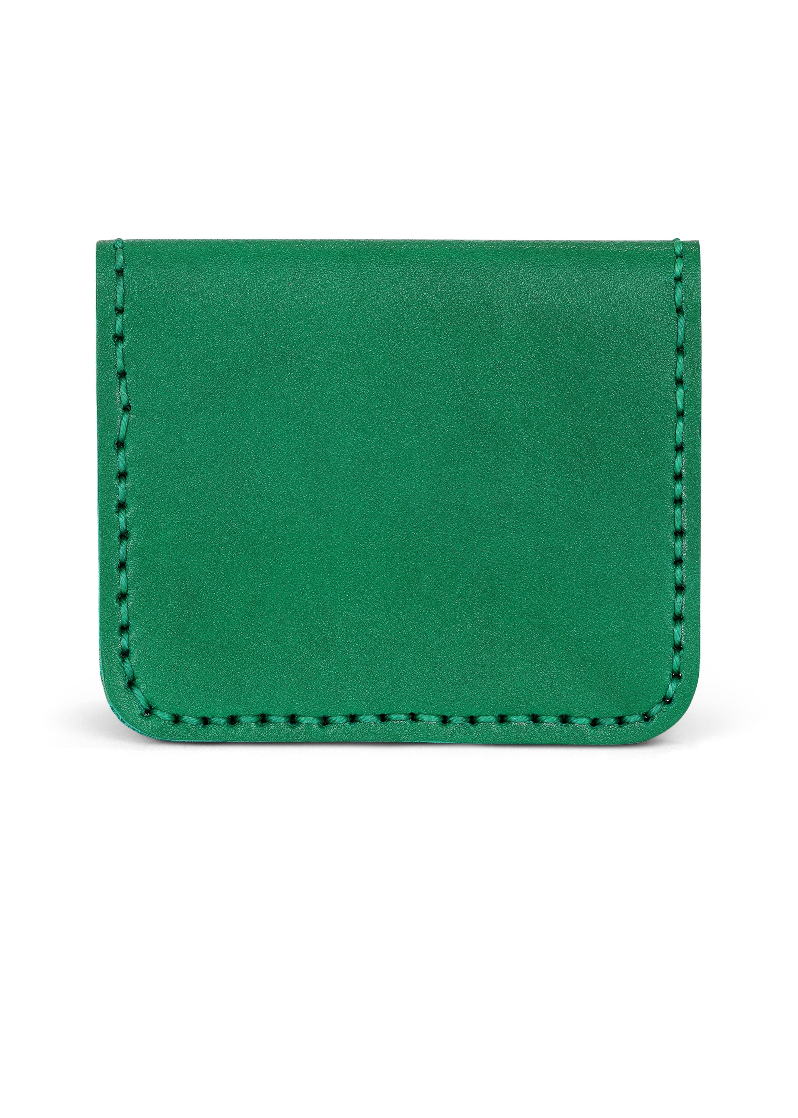 LOLA Y TULA Leather Cardholder Wallet Emerald — lifestyle context