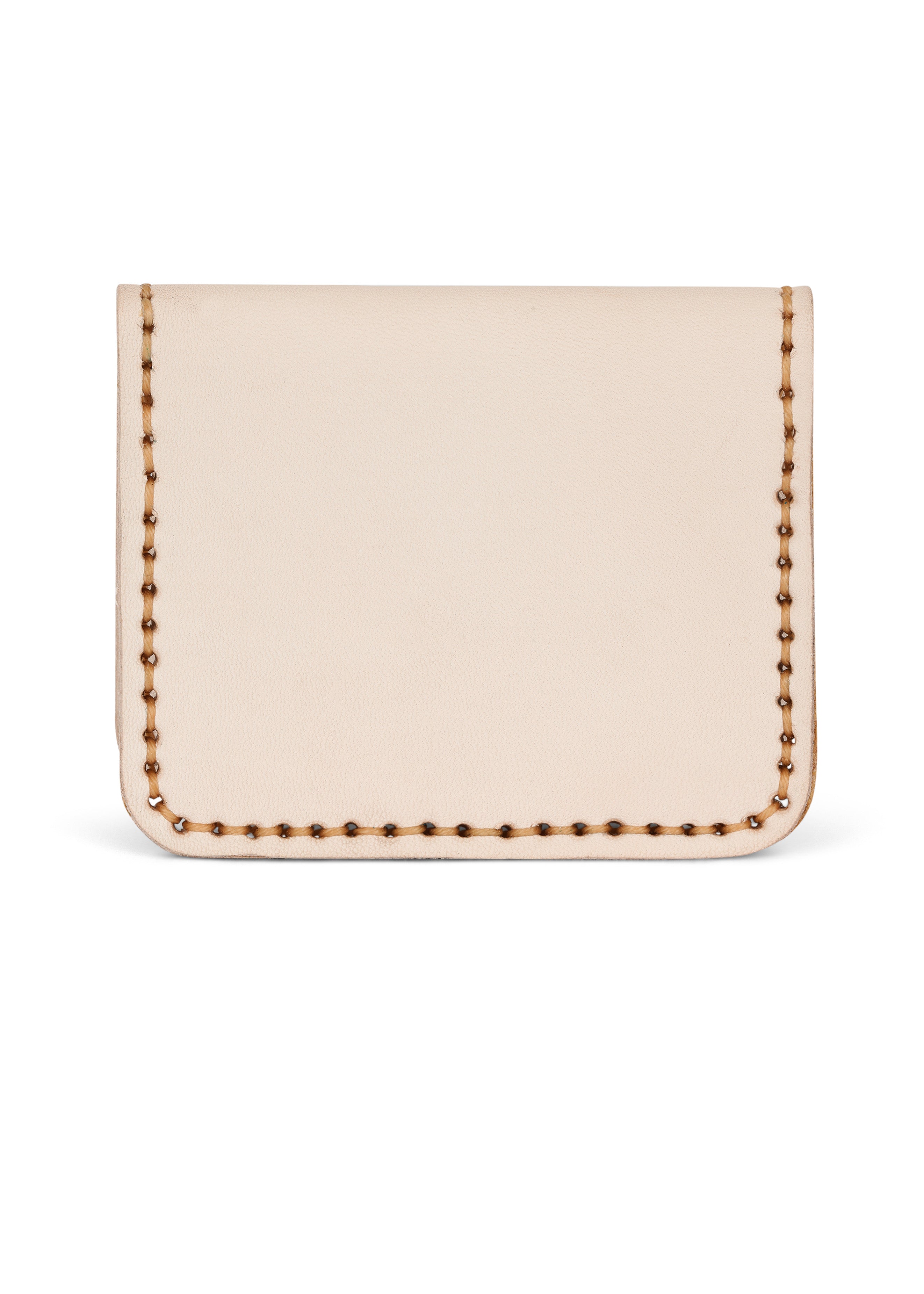 LOLA Y TULA Leather Cardholder Wallet Sand — lifestyle context