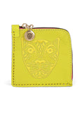 LOLA Y TULA Jaguar Embroidered Zip Around Wallet Yellow — main product shot
