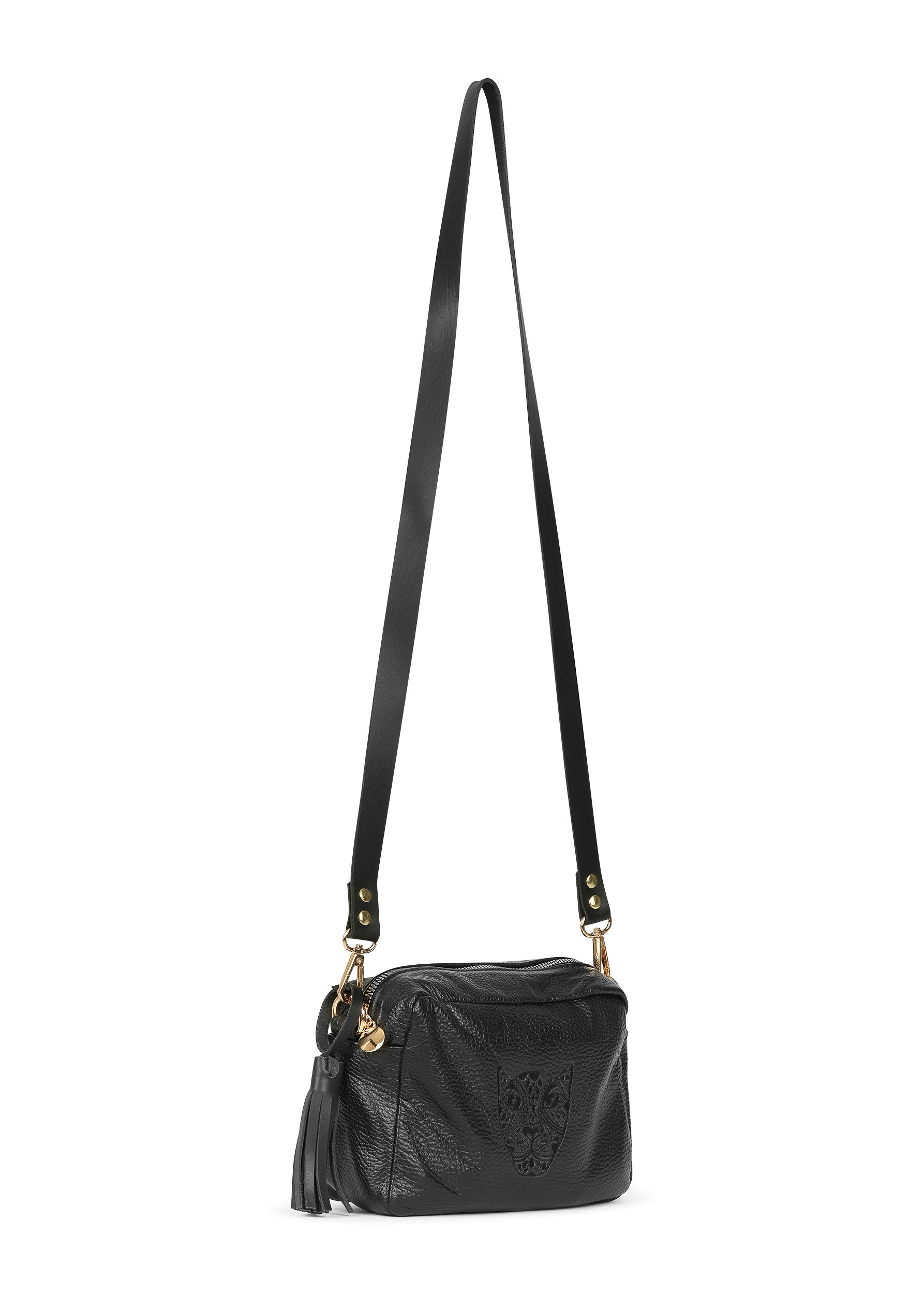 LOLA Y TULA Jaguar Lucia Crossbody Black — back view