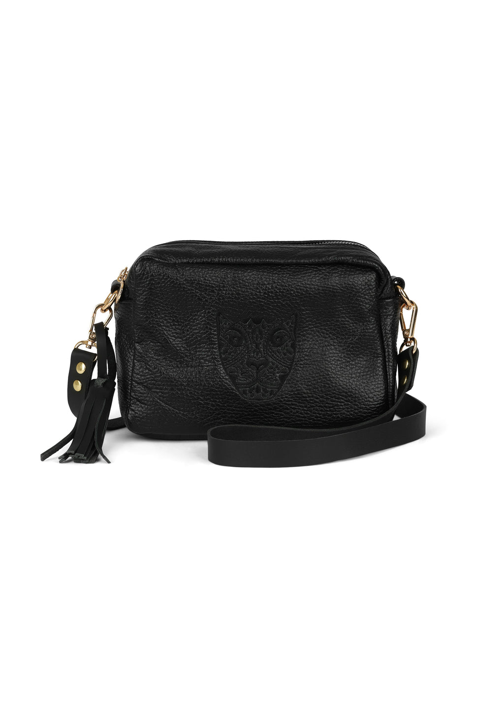 LOLA Y TULA Jaguar Lucia Crossbody Black — detail close-up