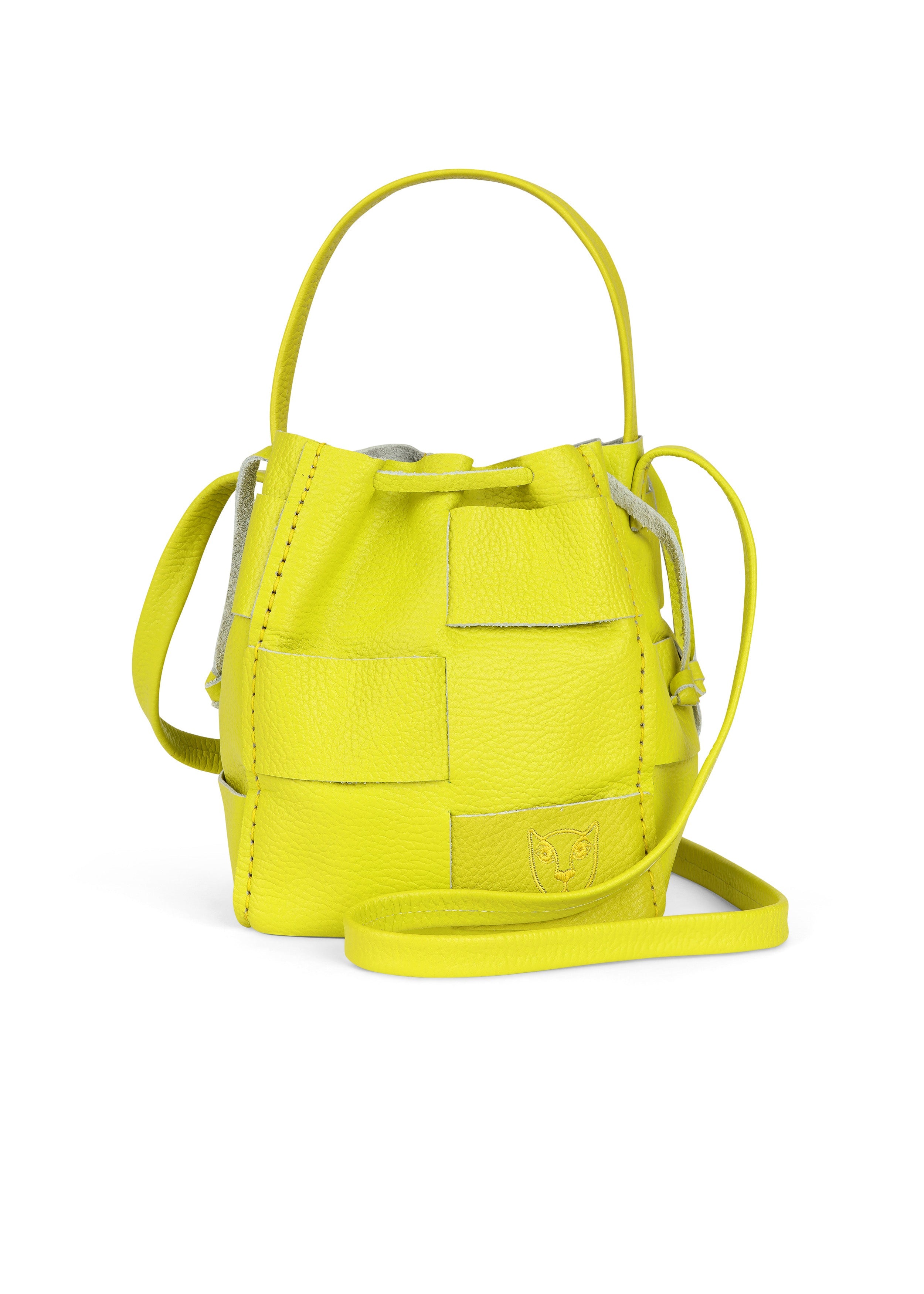 LOLA Y TULA Bella Bucket Bag Highlighter Yellow — lifestyle context