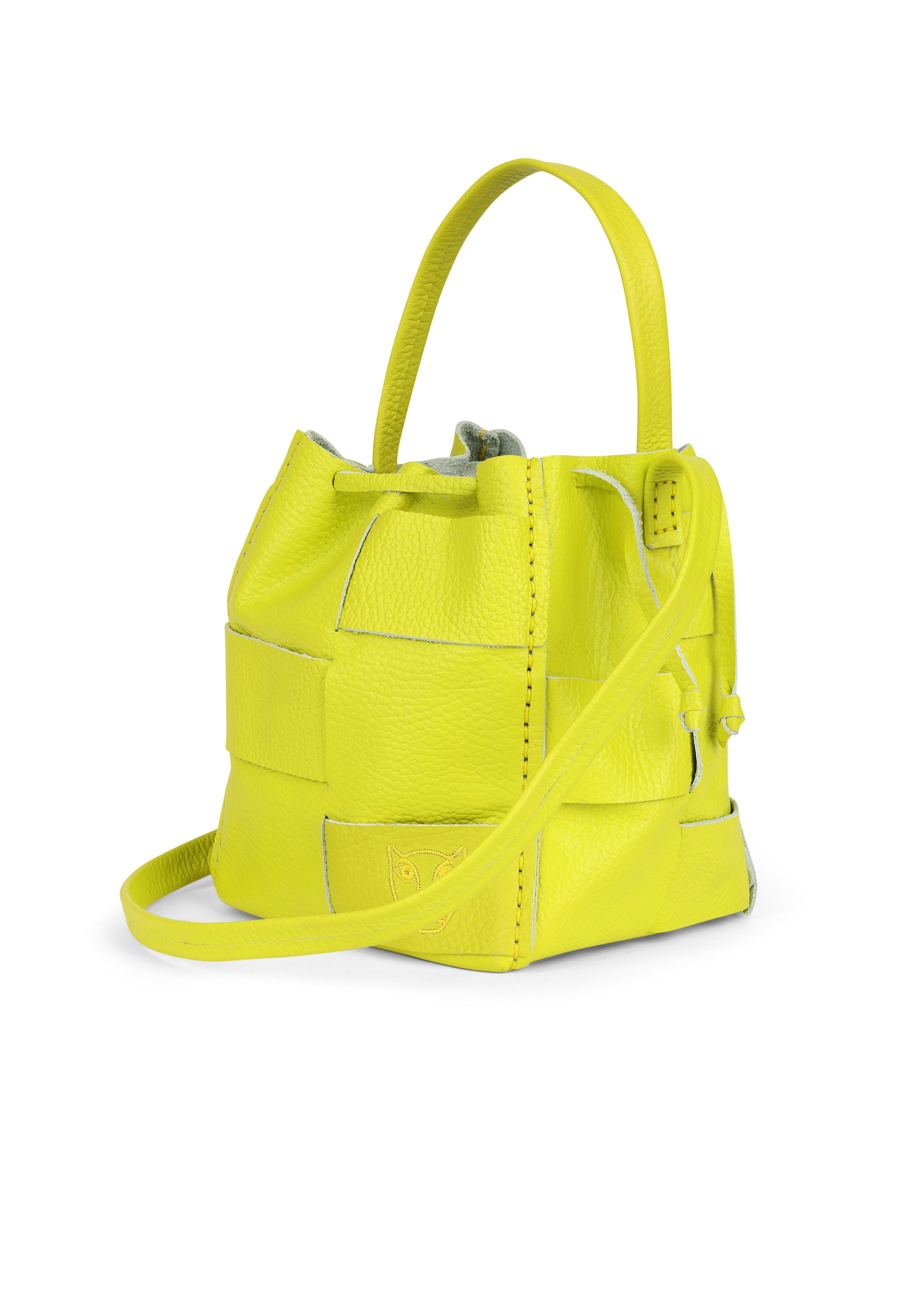 LOLA Y TULA Bella Bucket Bag Highlighter Yellow — back view