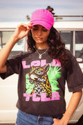 LOLA Y TULA Jungle Jaguar Tee // PINK — main product shot