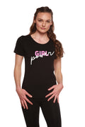 Spun Bamboo Girl Power Printed Women's Bamboo/Cotton Short Sleeve Scoop Neck T-Shirt — lifestyle context