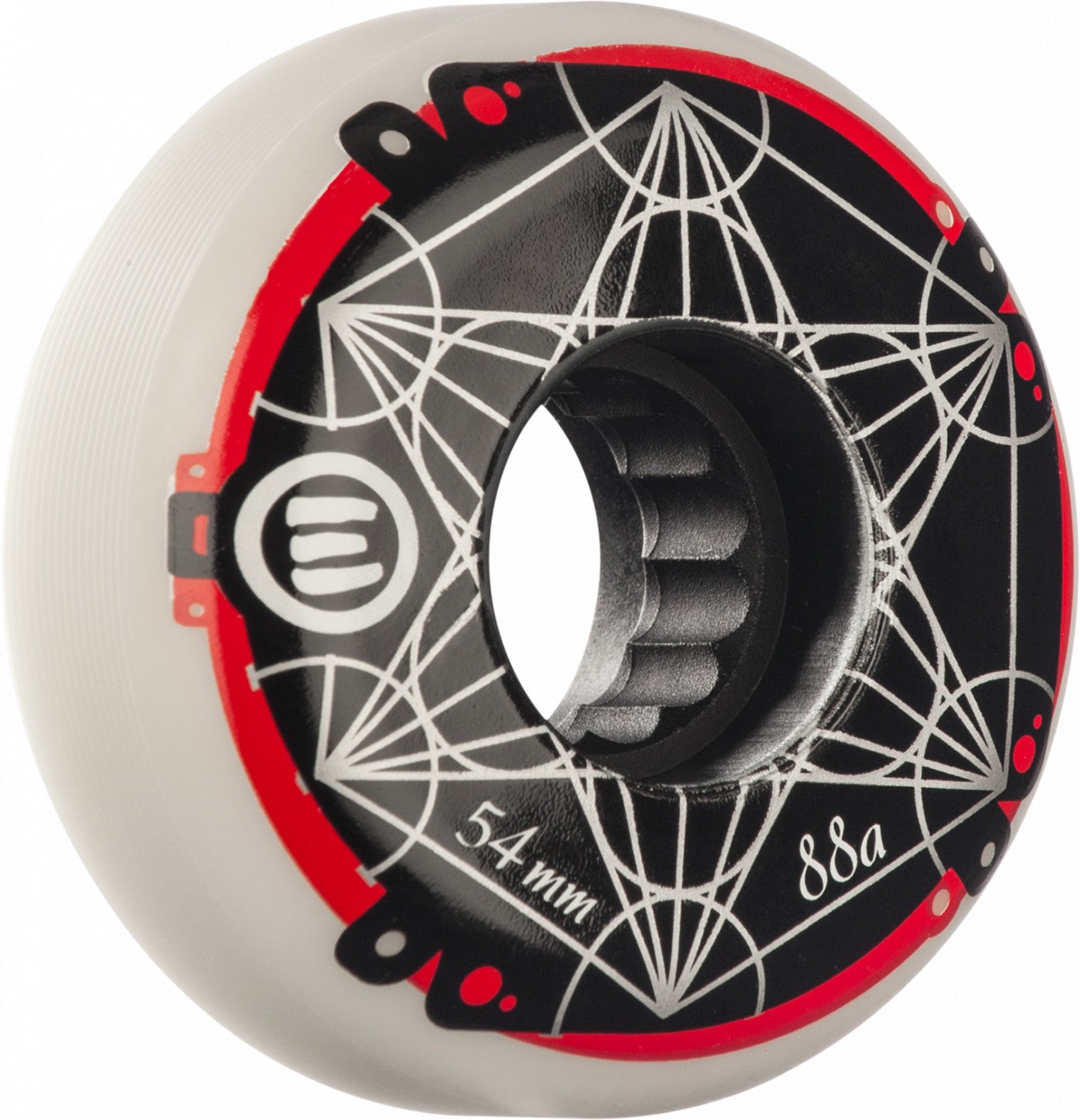 Eulogy Metatron Cube Logo Wheels 54mm 88A - White (Set of 4)