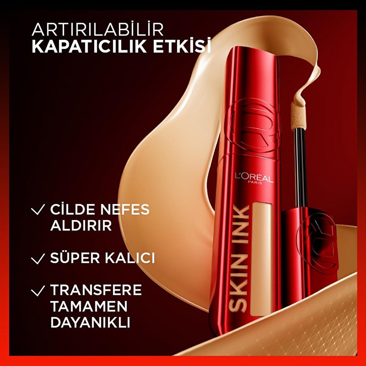 L'Oreal Paris Skin Ink 48H Long Lasting Full Coverage Liquid Foundation: Lightweight, Transfer-Resistant, Redness Concealing - Neutral Undertone