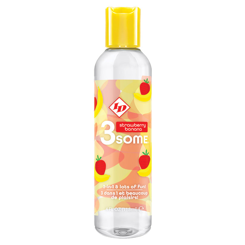 Love Spark Cove | Intimate Apparel, Pleasure Shop & Free Shipping ID 3some-Strawberry Banana 4oz — main product shot